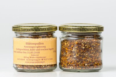 Blütenpollen und Propolistropfen